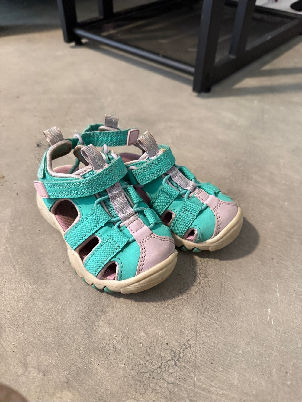 Kids Teal and Pink Closed-Toe Sandals - Brand: